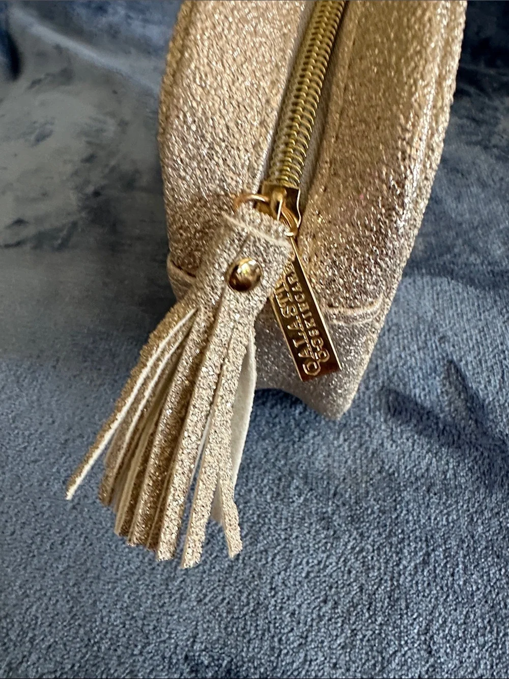 Assorted Women's Cosmetic Pouches - Taupe, Cream & Gold